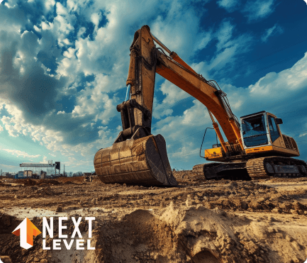 Excavator working on a civil earthworks project